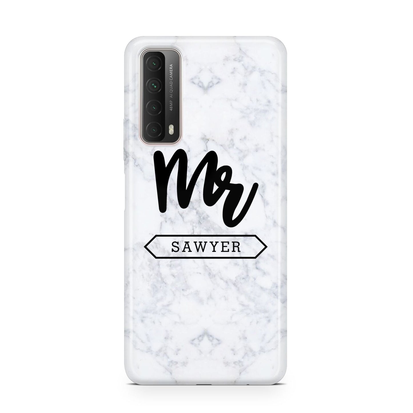 Personalised Black Mr Surname On Marble Huawei P Smart 2021