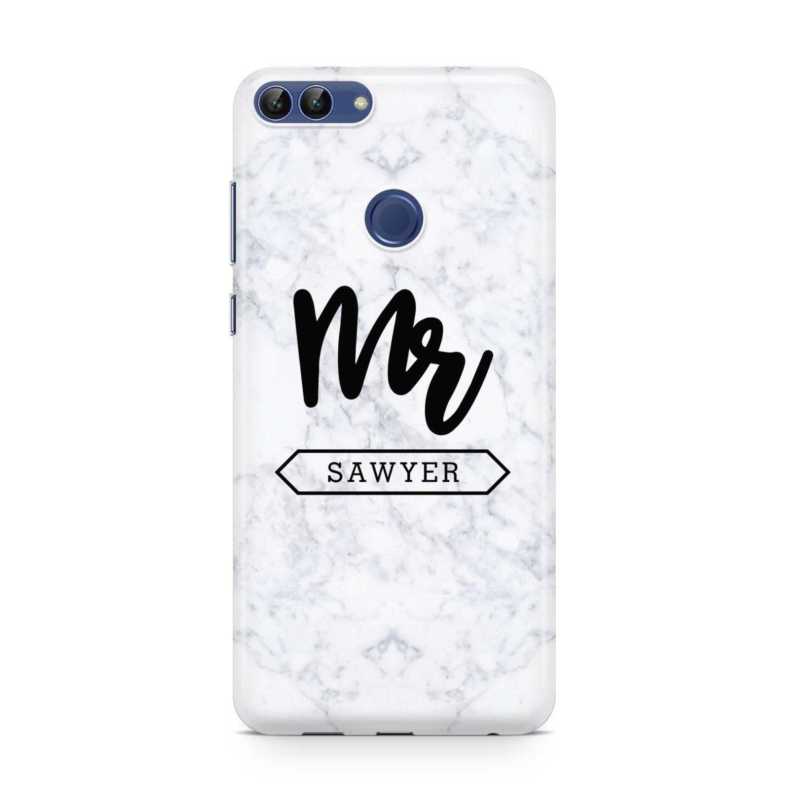 Personalised Black Mr Surname On Marble Huawei P Smart Case