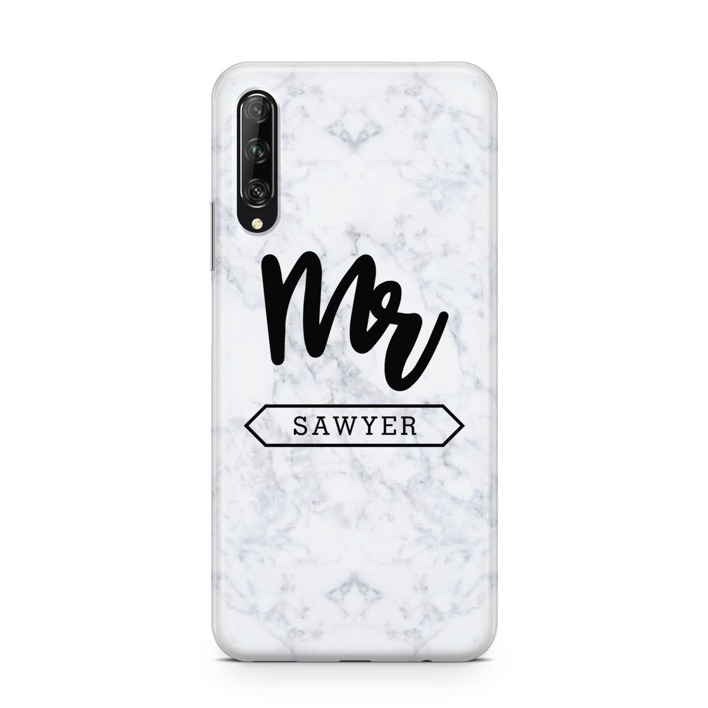 Personalised Black Mr Surname On Marble Huawei P Smart Pro 2019