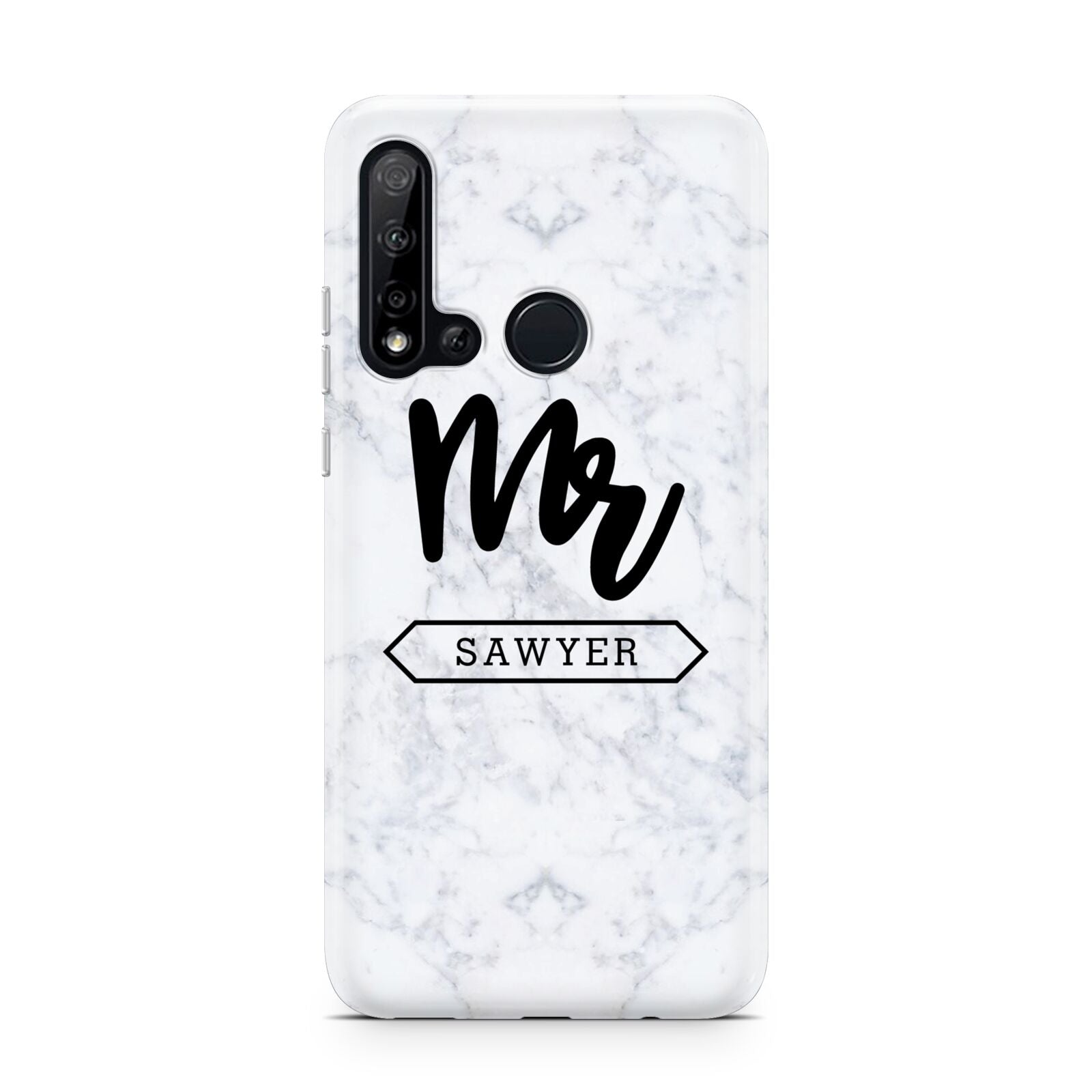 Personalised Black Mr Surname On Marble Huawei P20 Lite 5G Phone Case