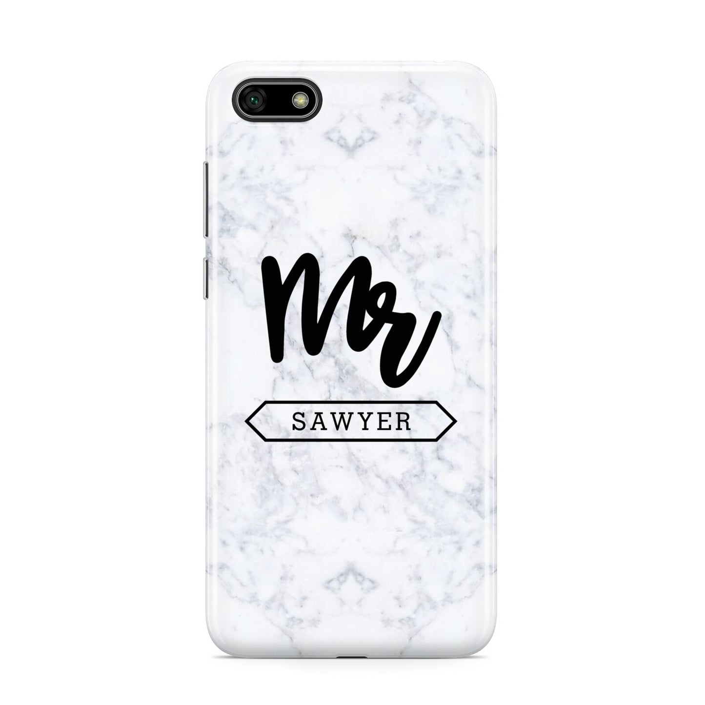 Personalised Black Mr Surname On Marble Huawei Y5 Prime 2018 Phone Case