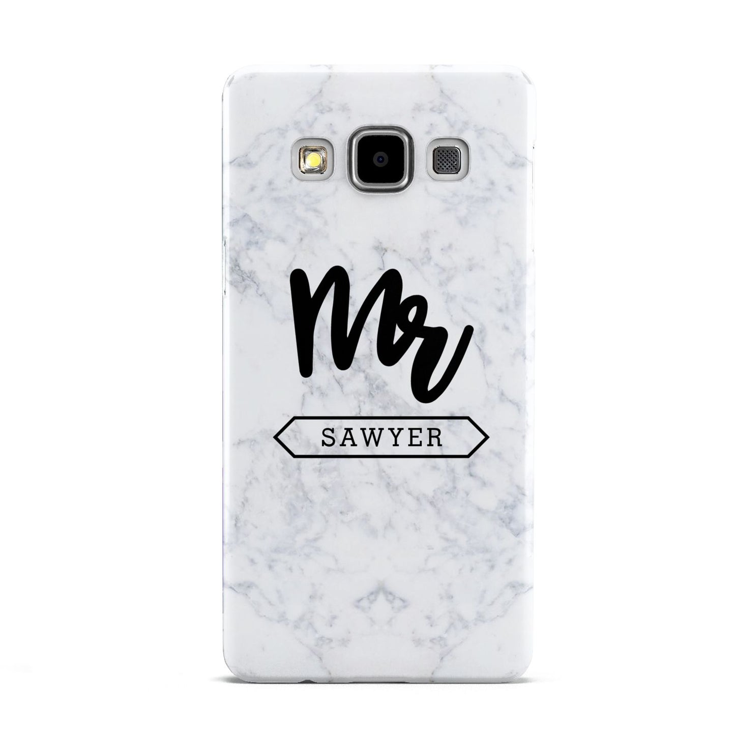 Personalised Black Mr Surname On Marble Samsung Galaxy A5 Case