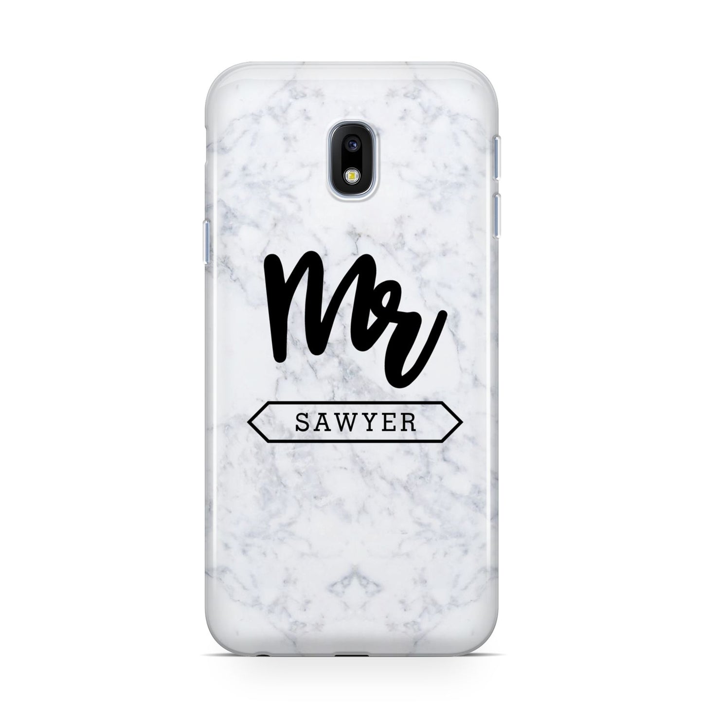 Personalised Black Mr Surname On Marble Samsung Galaxy J3 2017 Case