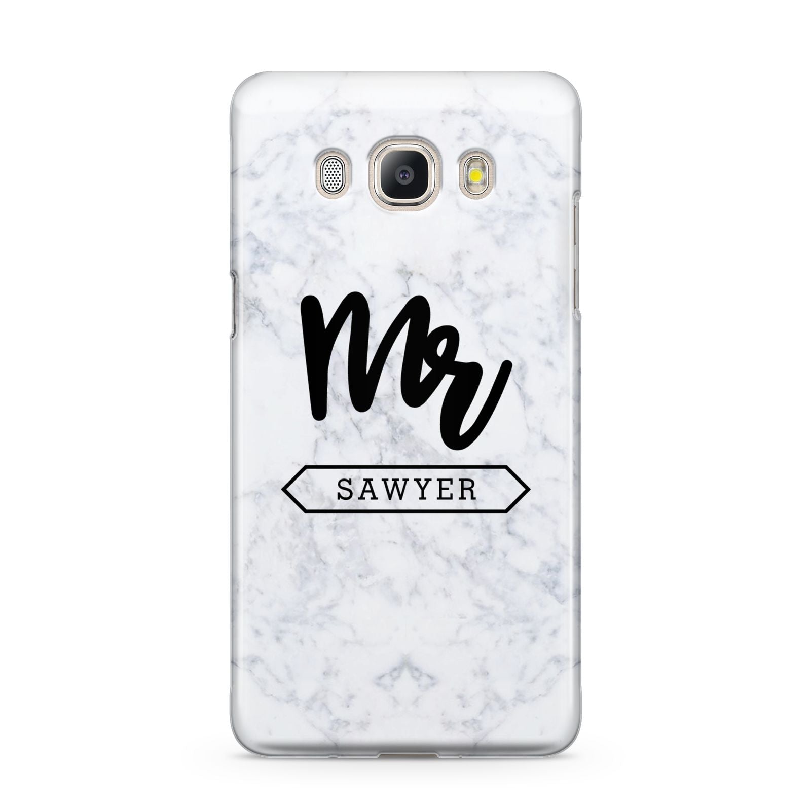 Personalised Black Mr Surname On Marble Samsung Galaxy J5 2016 Case