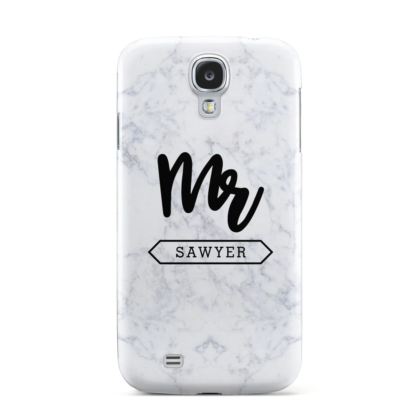 Personalised Black Mr Surname On Marble Samsung Galaxy S4 Case