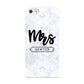 Personalised Black Mrs Surname On Marble Apple iPhone 5 Case