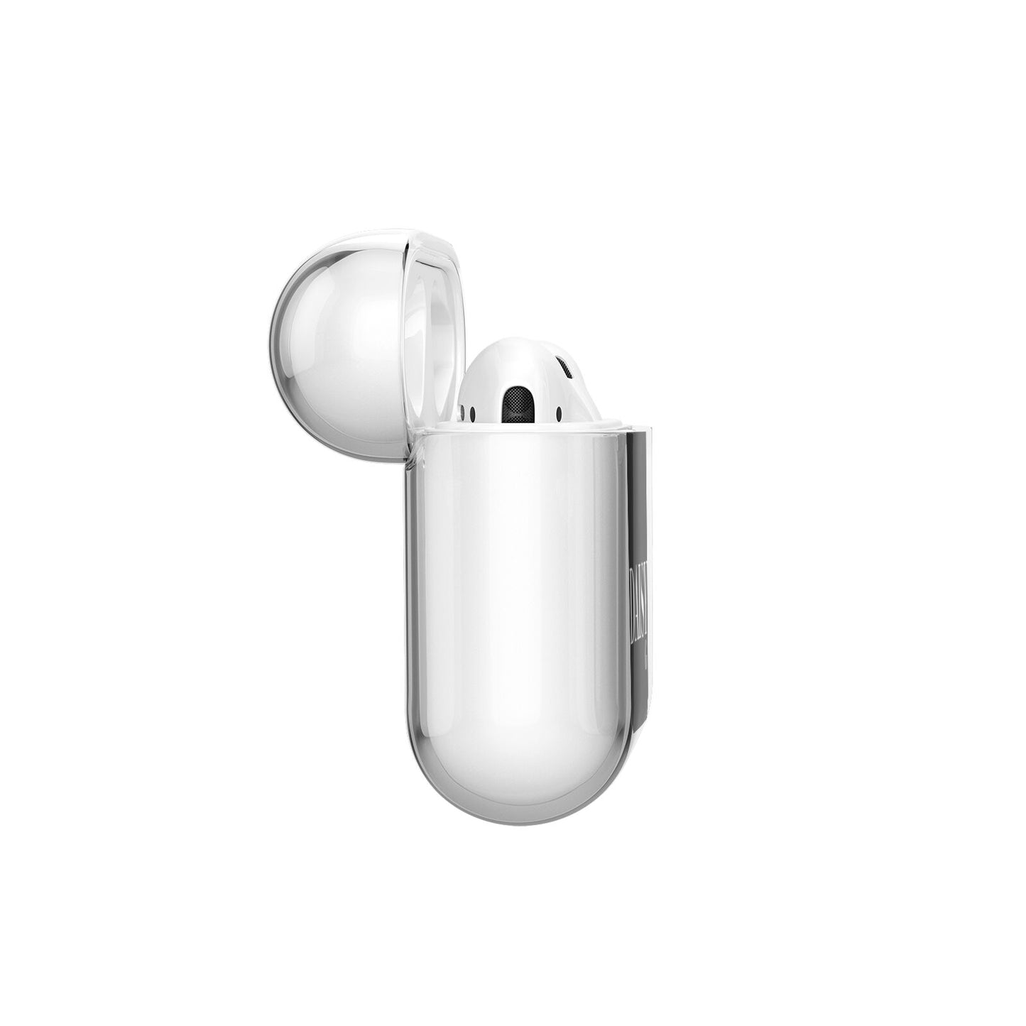 Personalised Black Name AirPods Case Side Angle