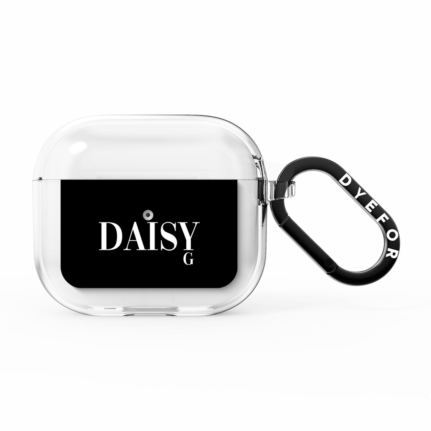 Personalised Black Name AirPods Clear Case 3rd Gen