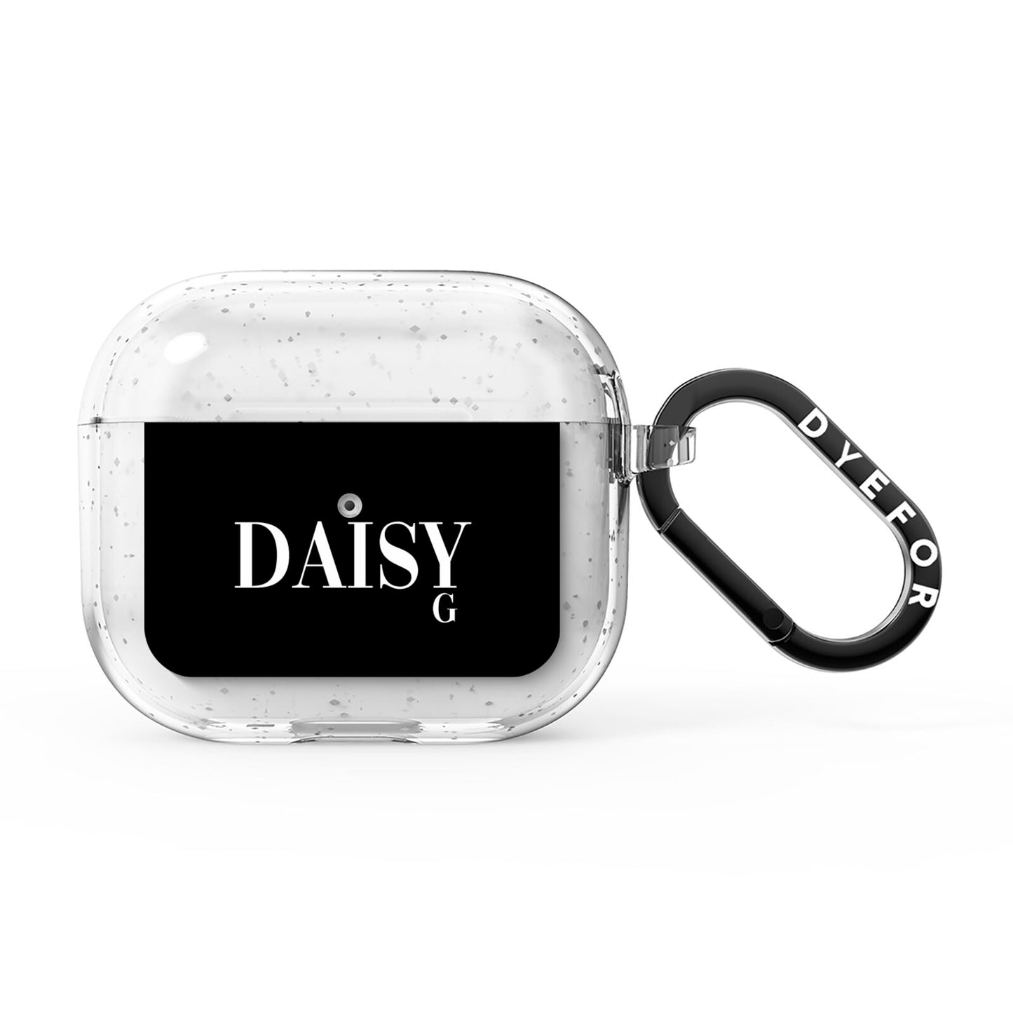 Personalised Black Name AirPods Glitter Case 3rd Gen