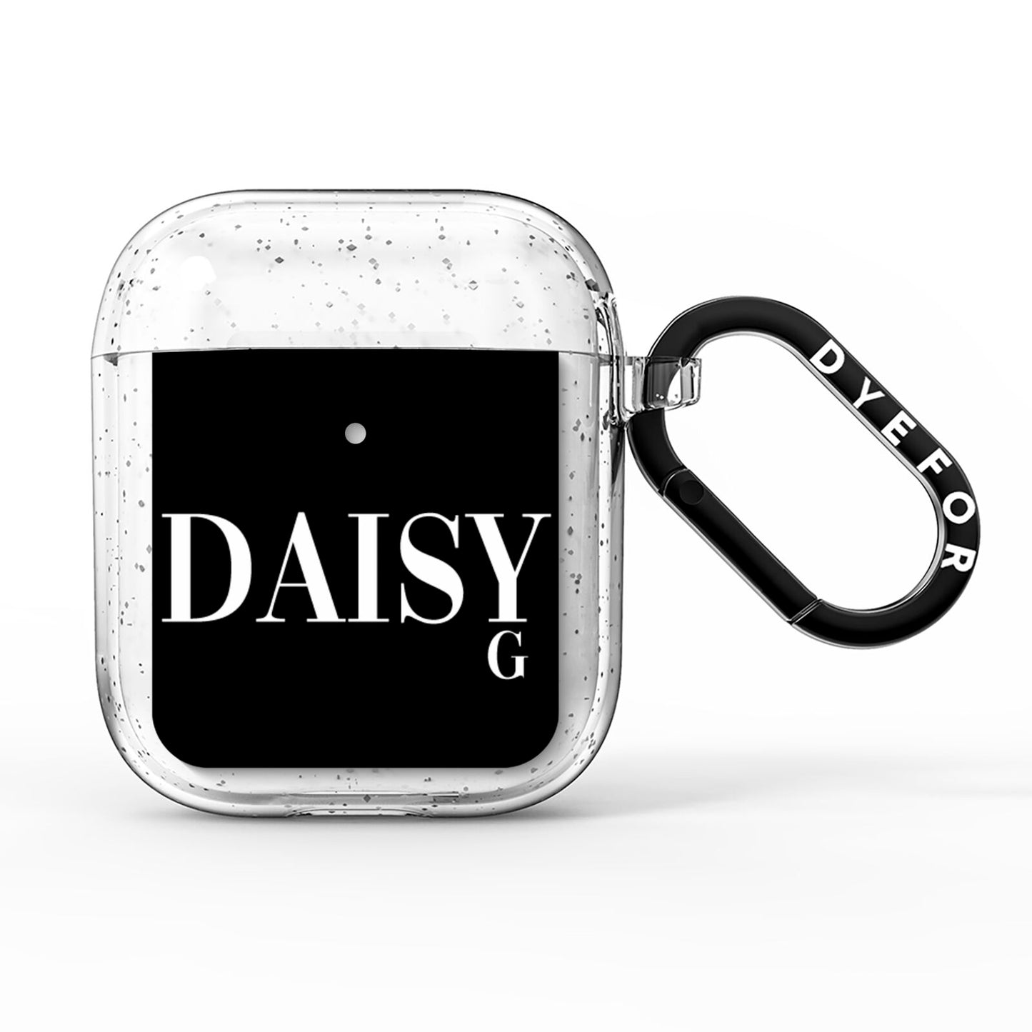 Personalised Black Name AirPods Glitter Case