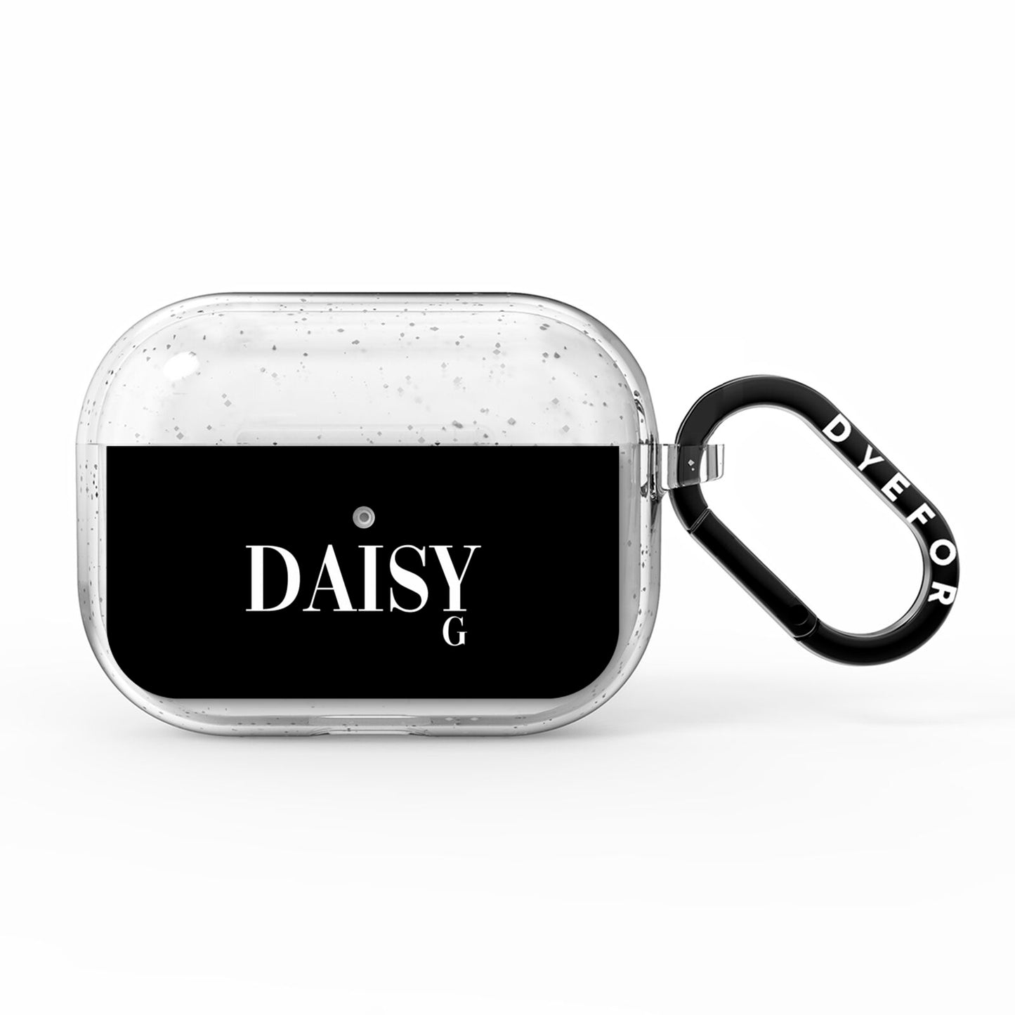 Personalised Black Name AirPods Pro Glitter Case