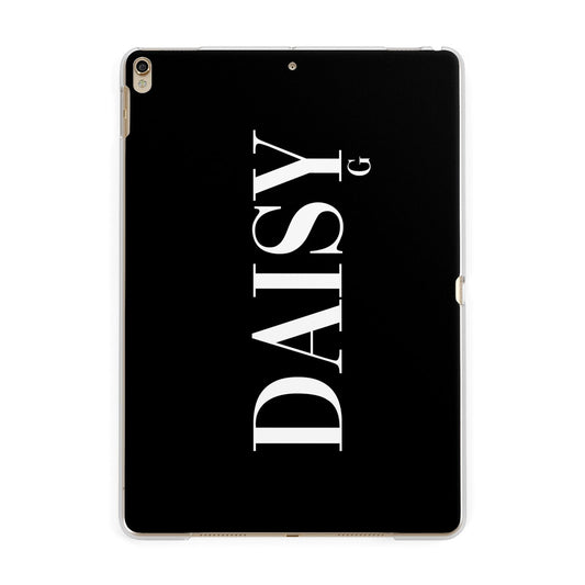 Personalised Black Name Apple iPad Gold Case