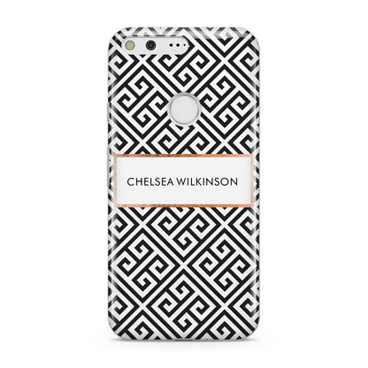 Personalised Black Pattern Name Or Initials Google Pixel Case