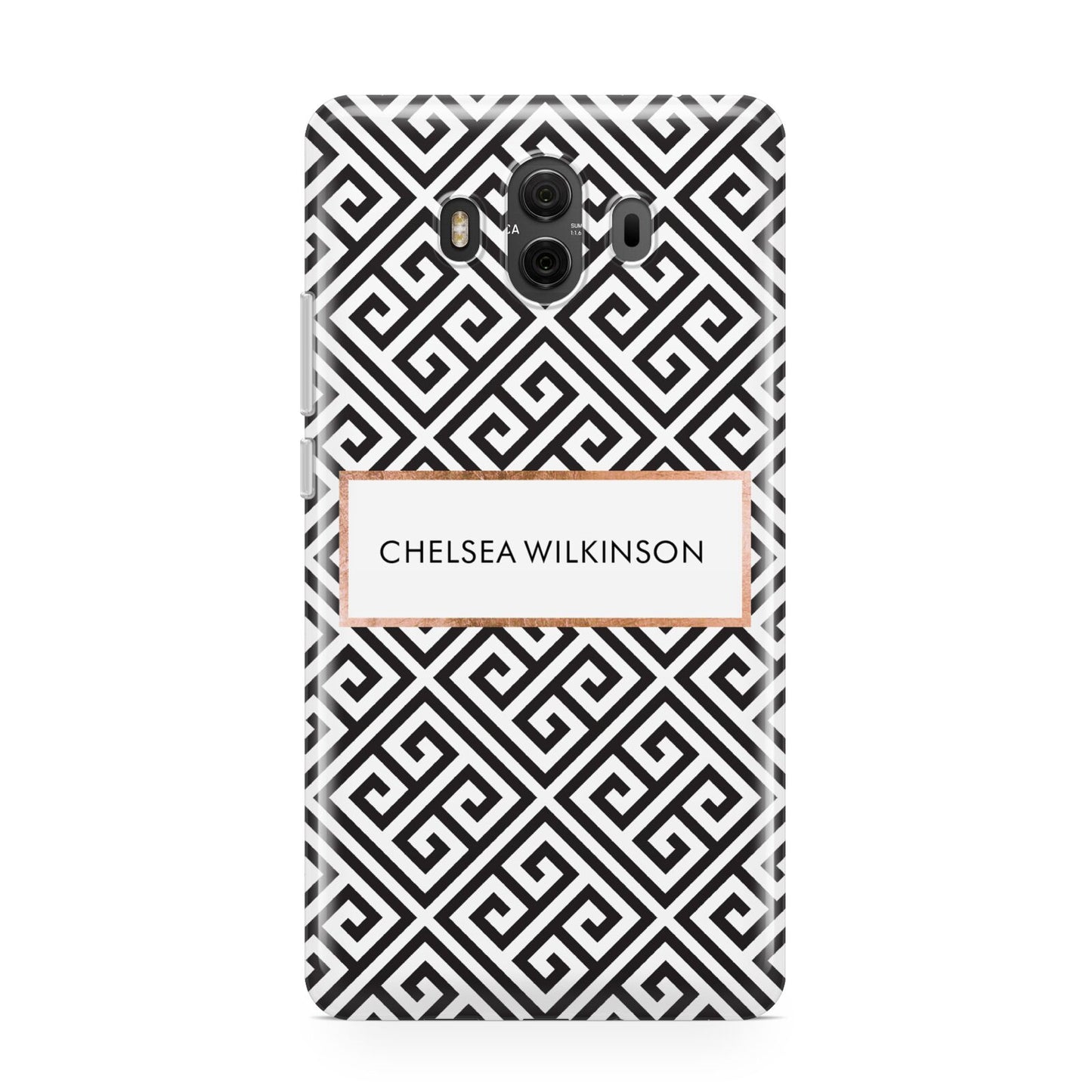 Personalised Black Pattern Name Or Initials Huawei Mate 10 Protective Phone Case