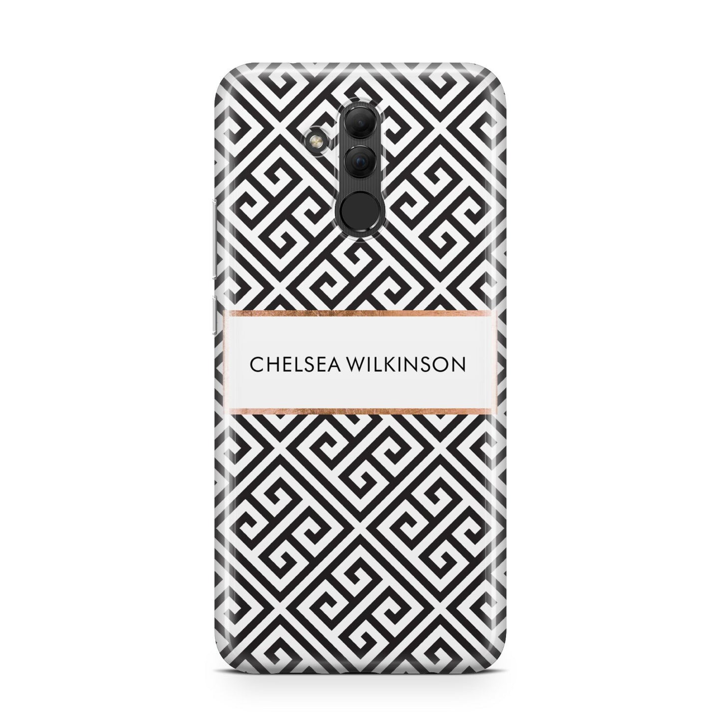 Personalised Black Pattern Name Or Initials Huawei Mate 20 Lite