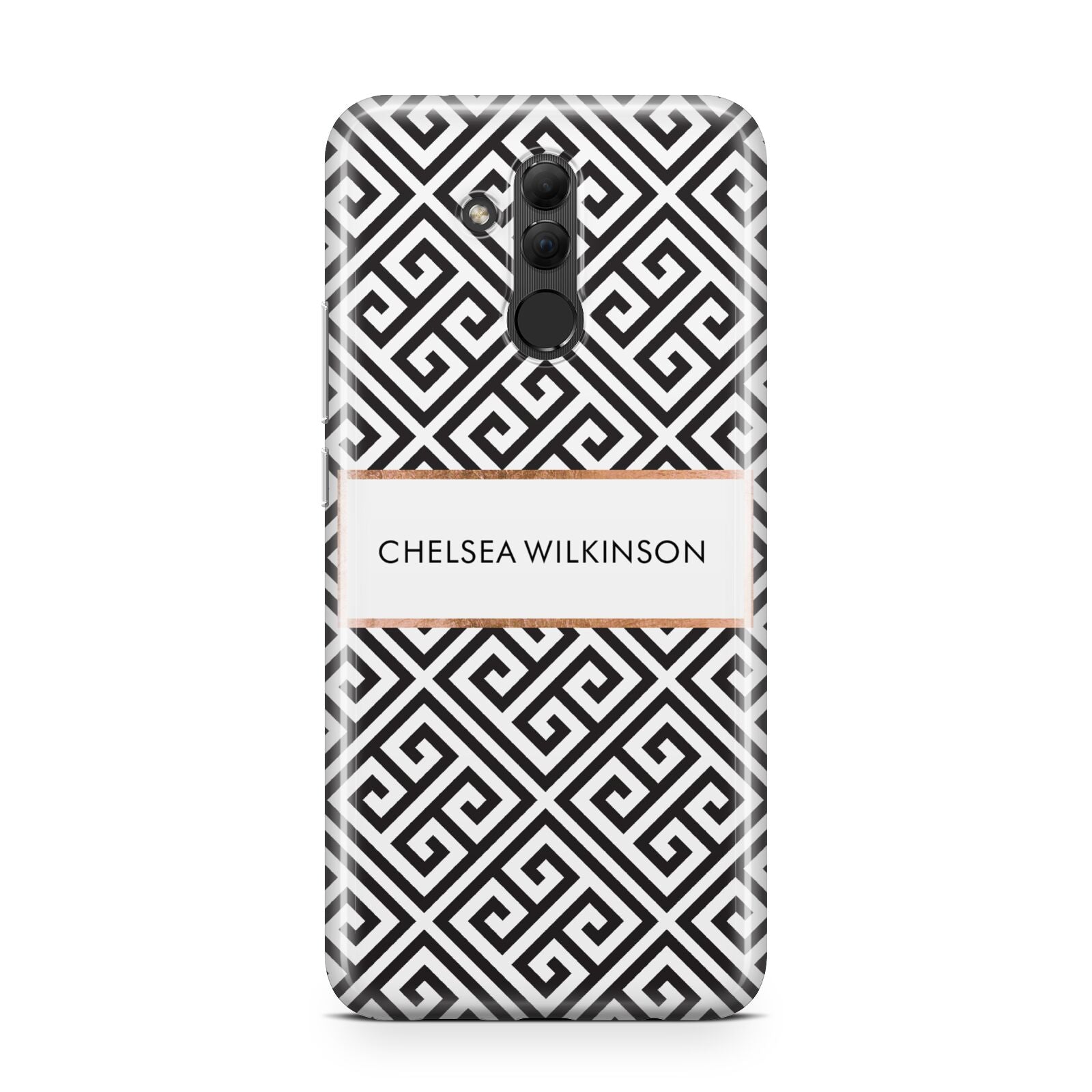 Personalised Black Pattern Name Or Initials Huawei Mate 20 Lite