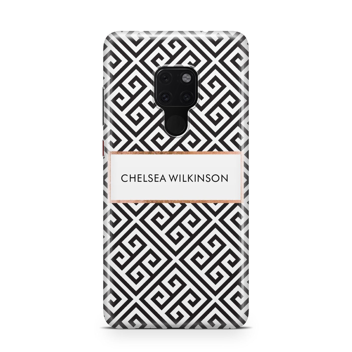 Personalised Black Pattern Name Or Initials Huawei Mate 20 Phone Case