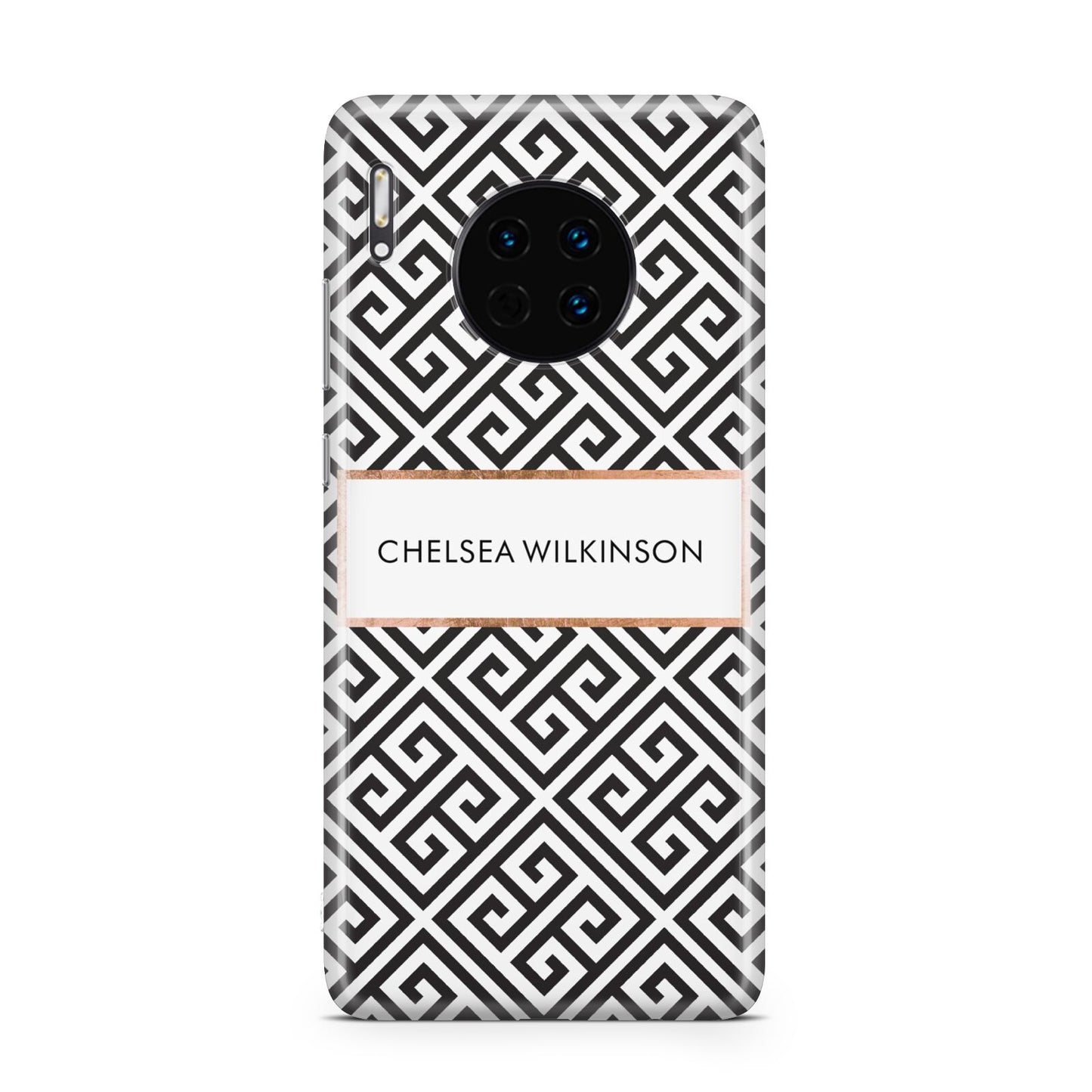 Personalised Black Pattern Name Or Initials Huawei Mate 30