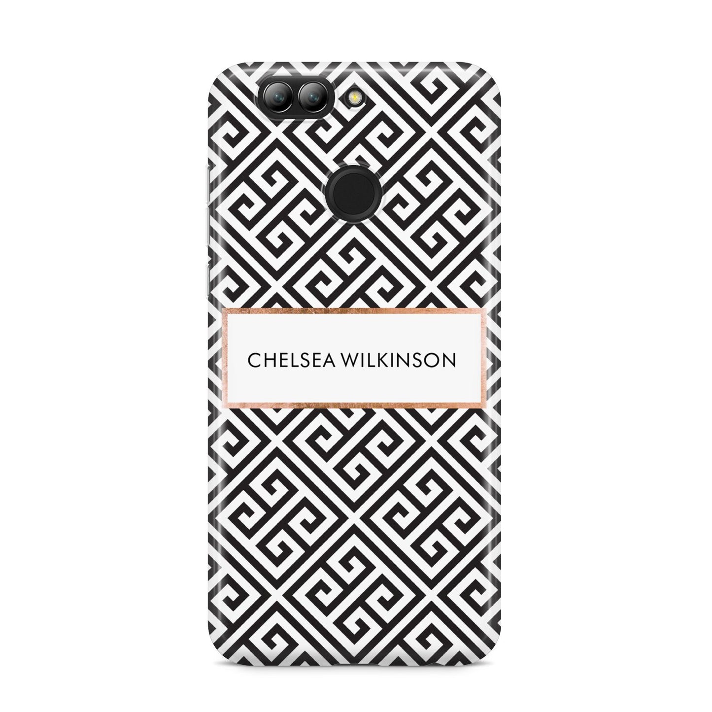 Personalised Black Pattern Name Or Initials Huawei Nova 2s Phone Case