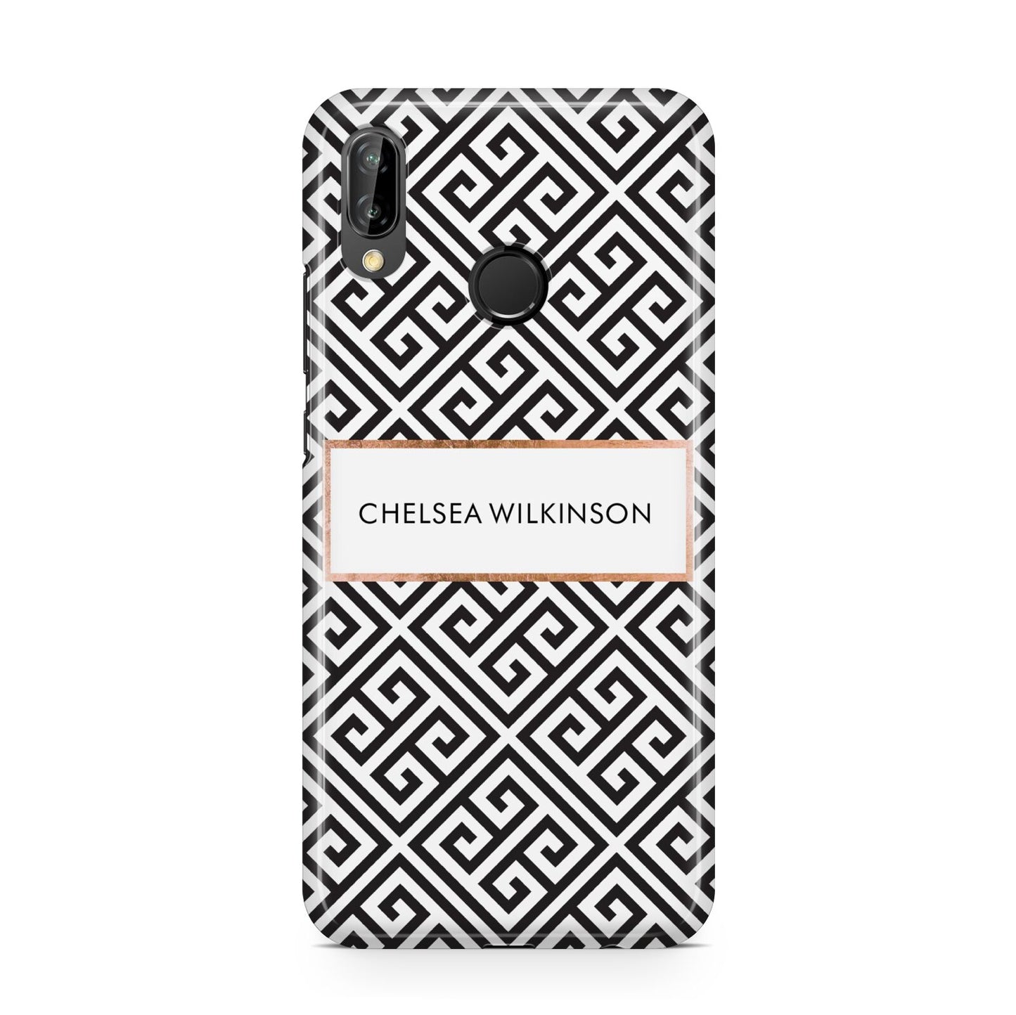 Personalised Black Pattern Name Or Initials Huawei P20 Lite Phone Case