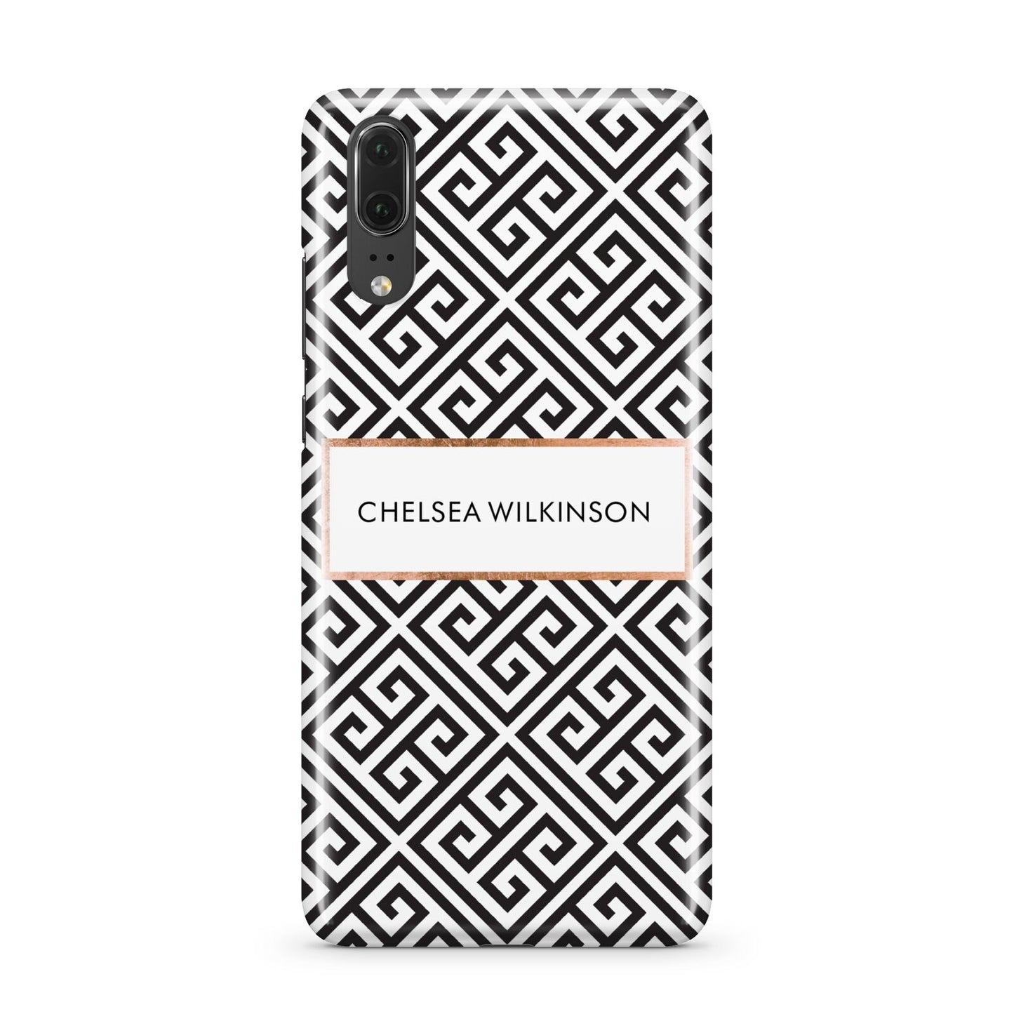 Personalised Black Pattern Name Or Initials Huawei P20 Phone Case