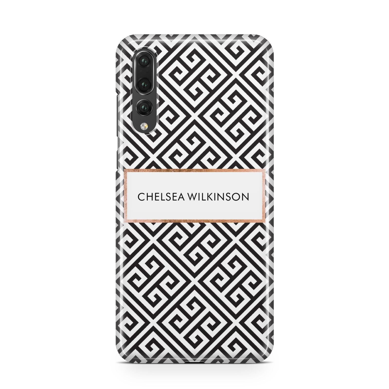 Personalised Black Pattern Name Or Initials Huawei P20 Pro Phone Case