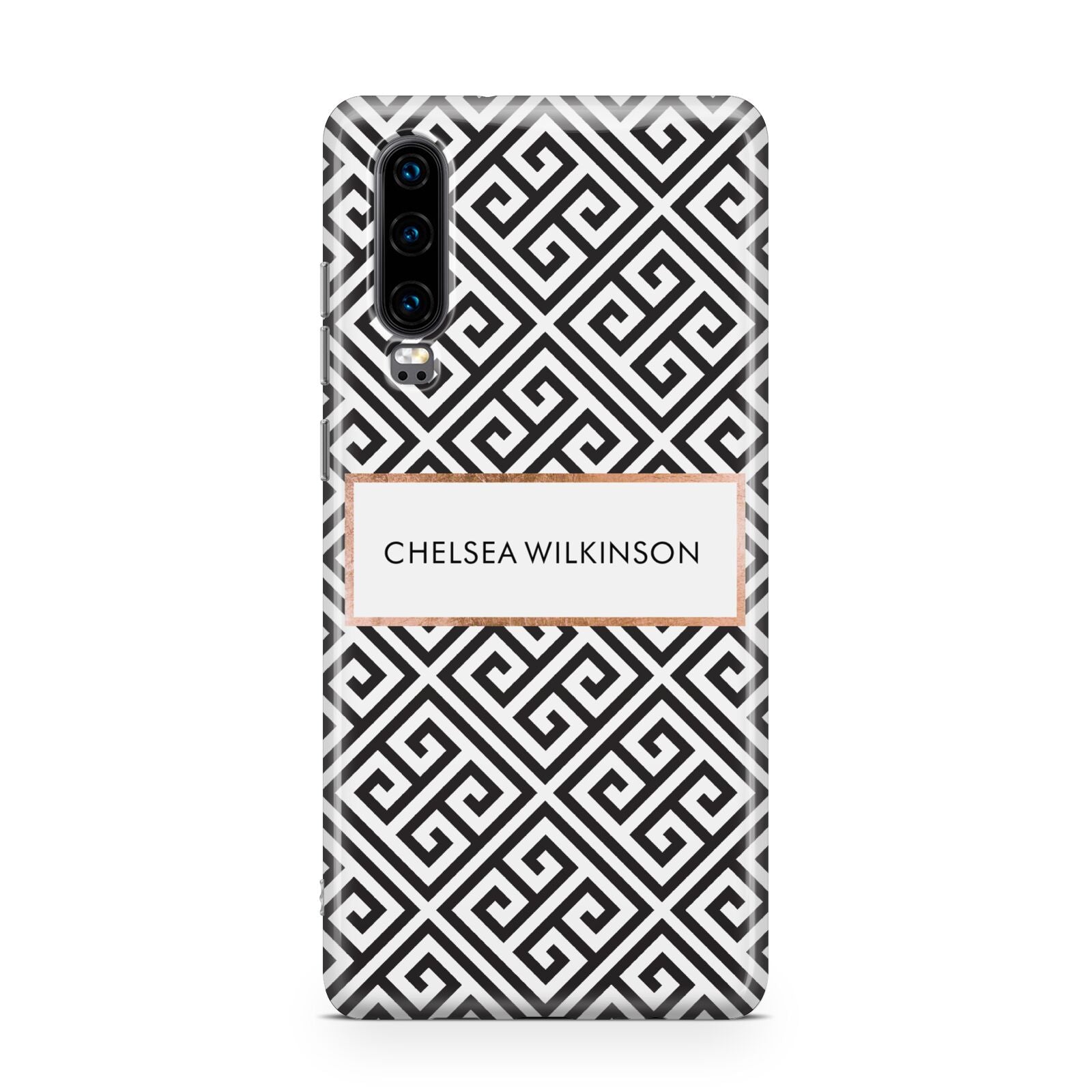 Personalised Black Pattern Name Or Initials Huawei P30 Phone Case