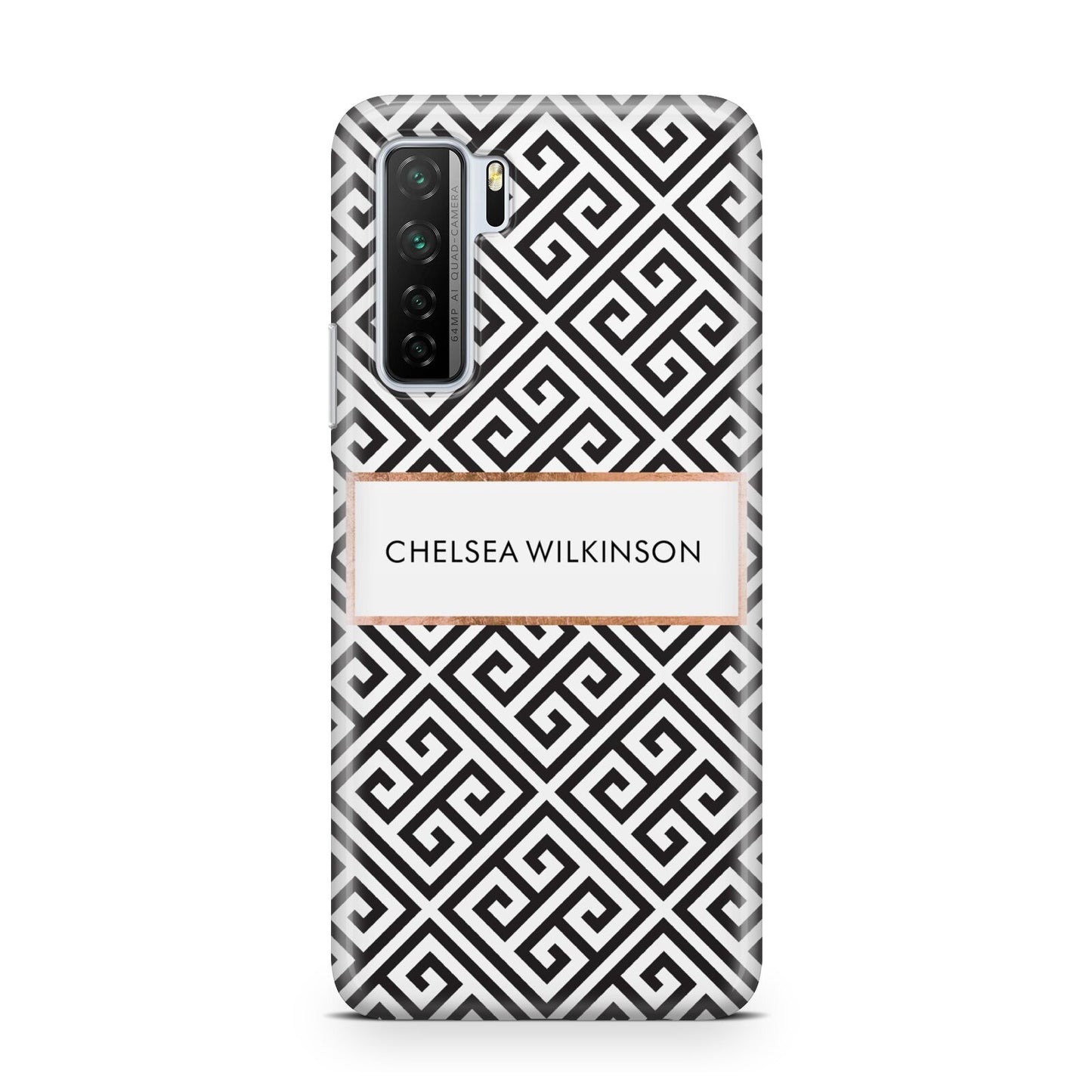 Personalised Black Pattern Name Or Initials Huawei P40 Lite 5G Phone Case