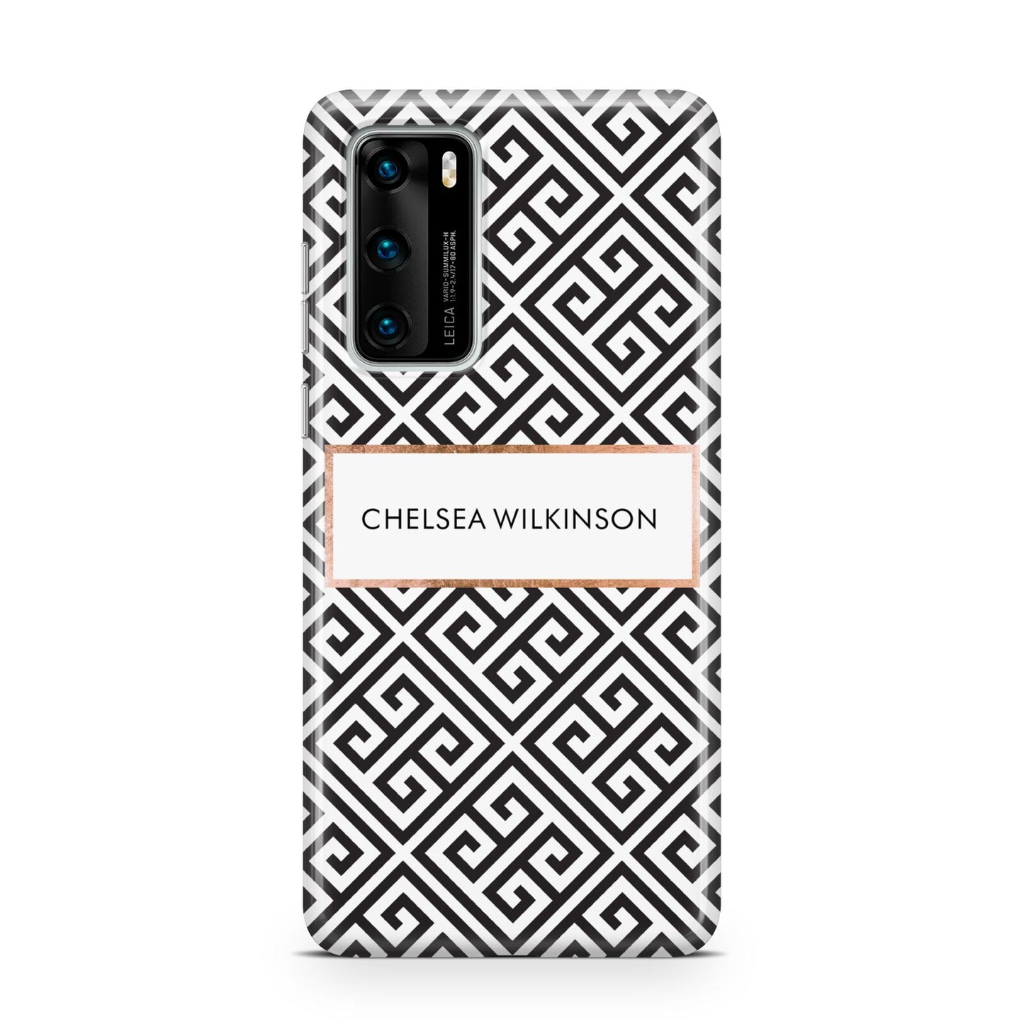 Personalised Black Pattern Name Or Initials Huawei P40 Phone Case