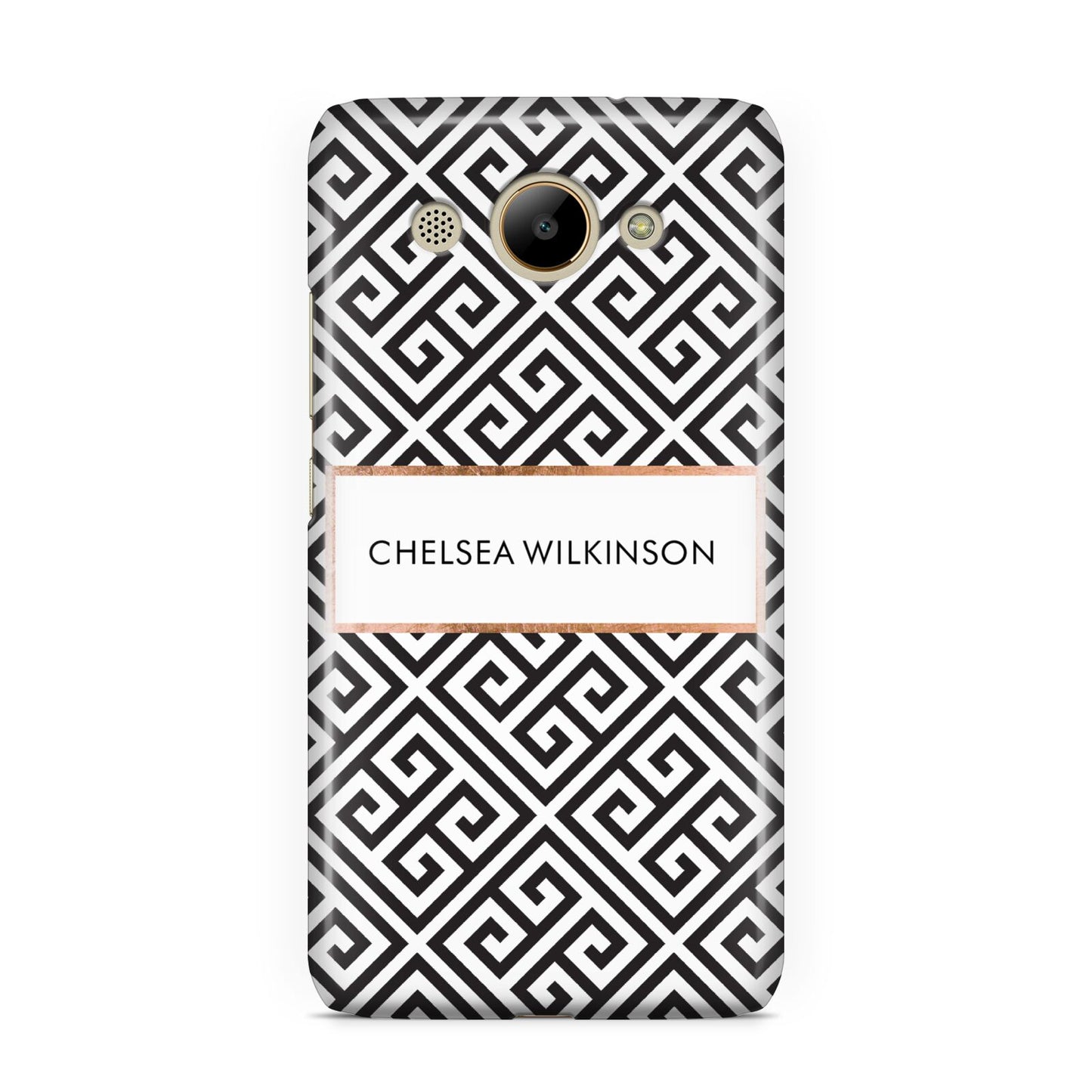 Personalised Black Pattern Name Or Initials Huawei Y3 2017