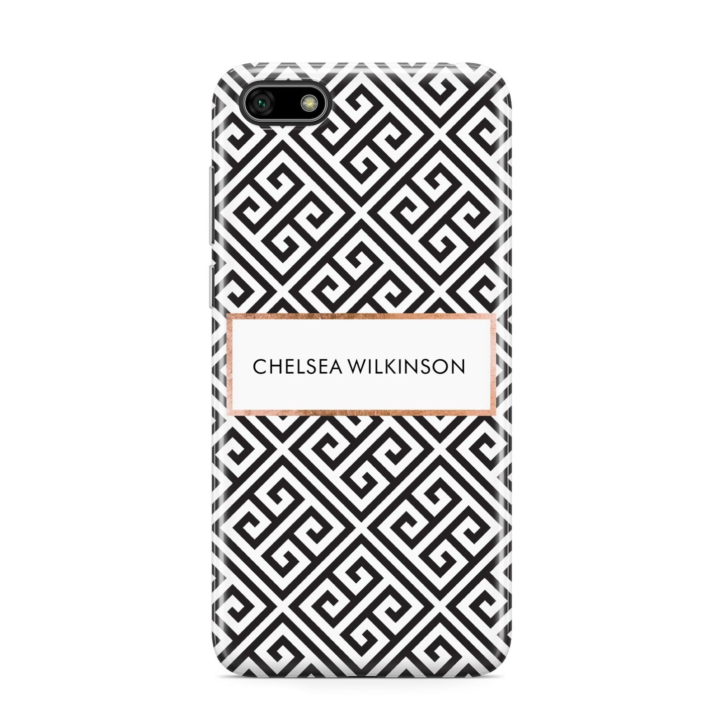 Personalised Black Pattern Name Or Initials Huawei Y5 Prime 2018 Phone Case