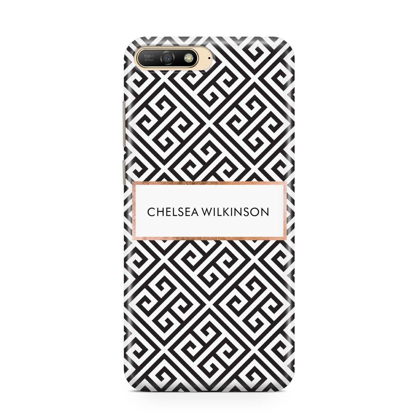 Personalised Black Pattern Name Or Initials Huawei Y6 2018