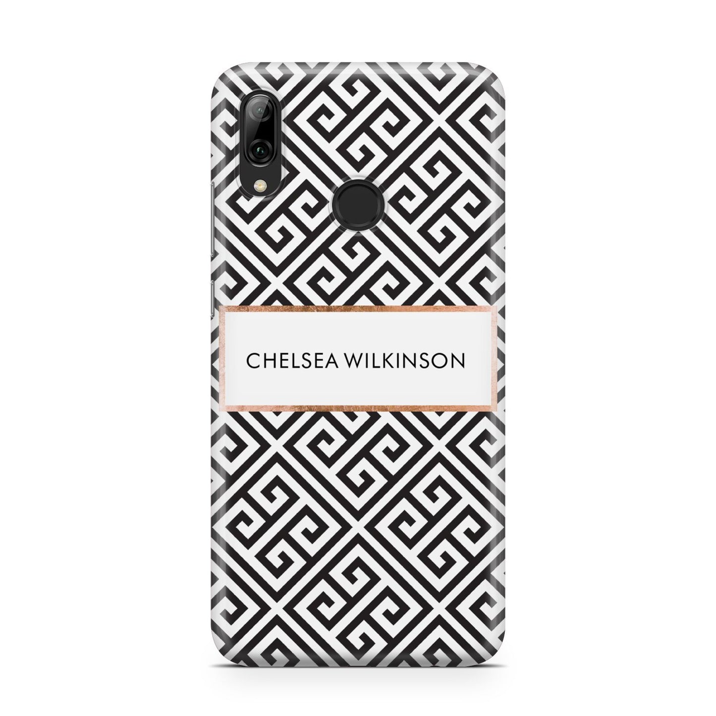 Personalised Black Pattern Name Or Initials Huawei Y7 2019