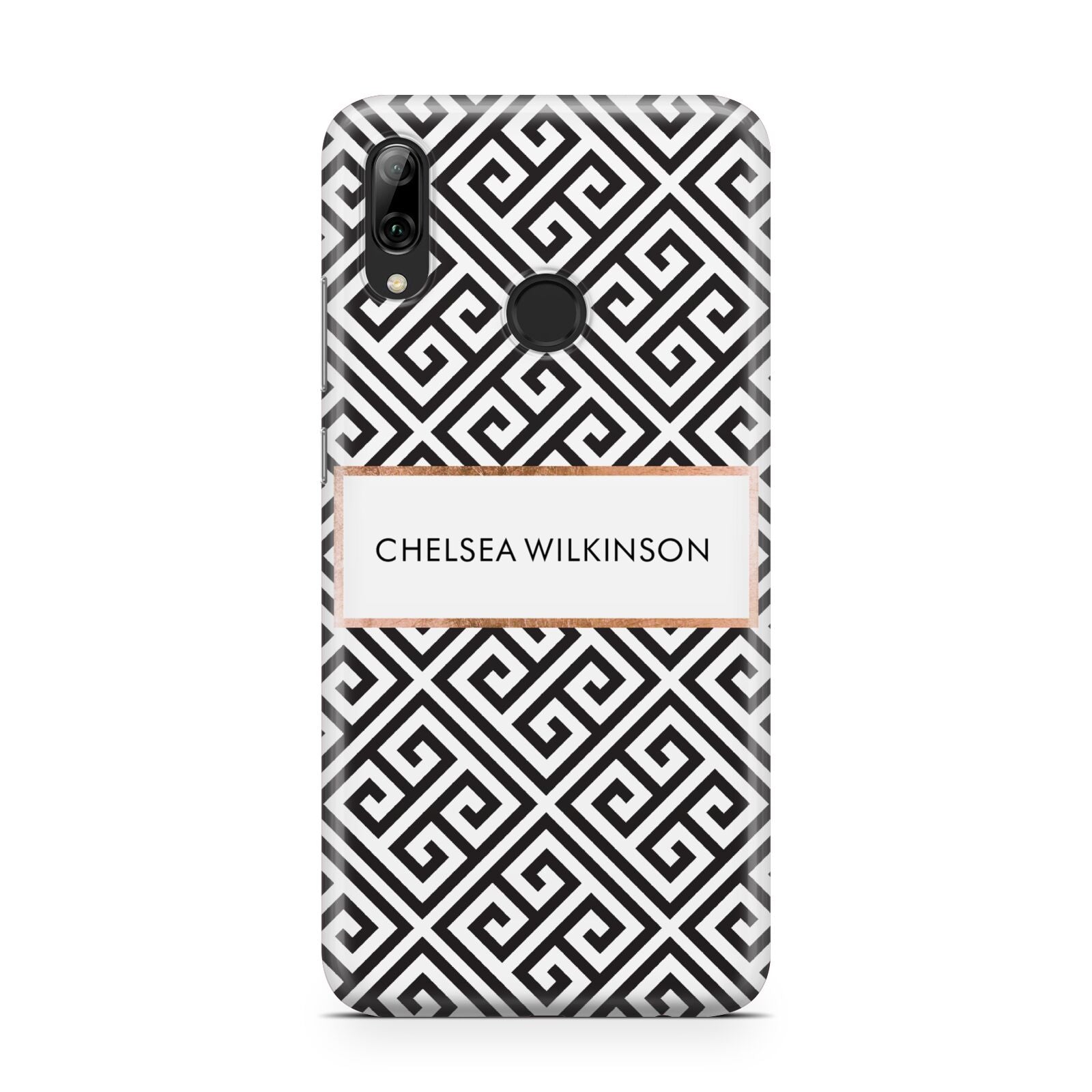 Personalised Black Pattern Name Or Initials Huawei Y7 2019