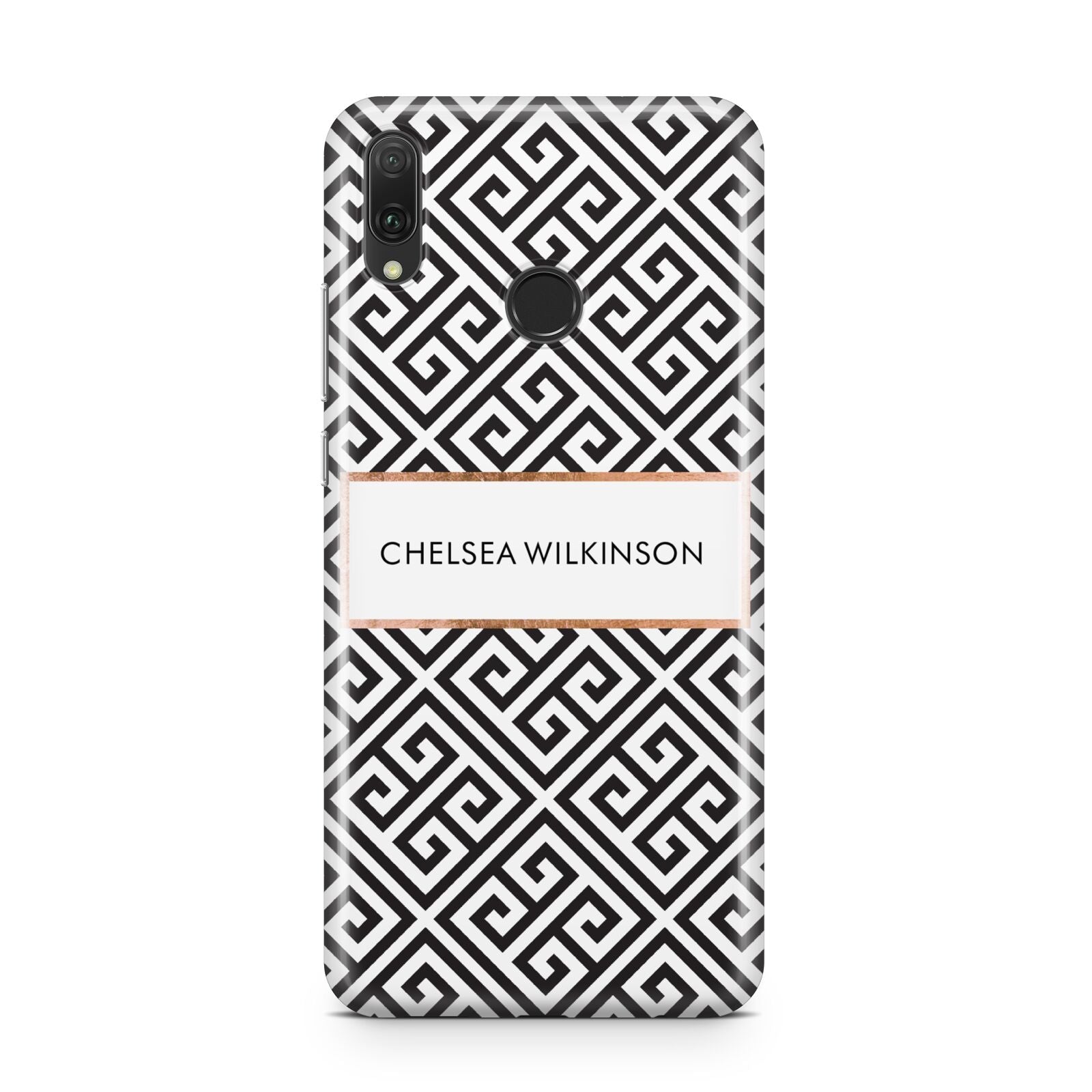 Personalised Black Pattern Name Or Initials Huawei Y9 2019