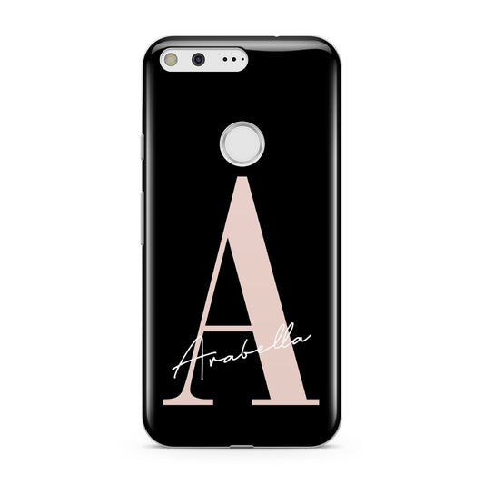 Personalised Black Pink Initial Google Pixel Case