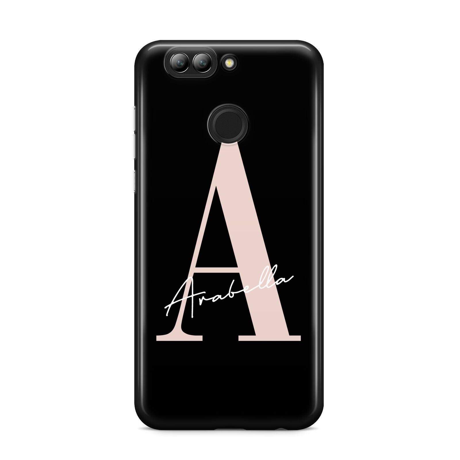 Personalised Black Pink Initial Huawei Nova 2s Phone Case