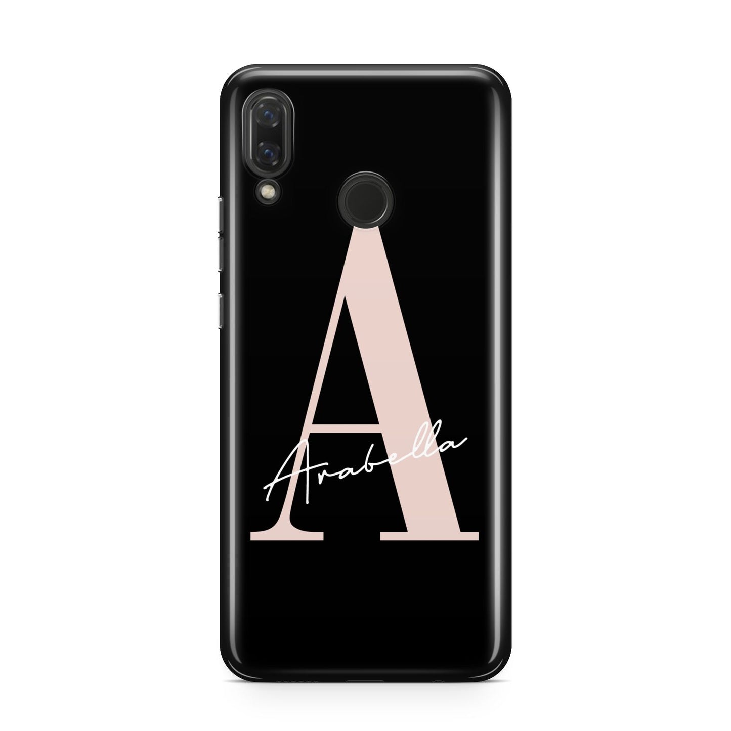 Personalised Black Pink Initial Huawei Nova 3 Phone Case