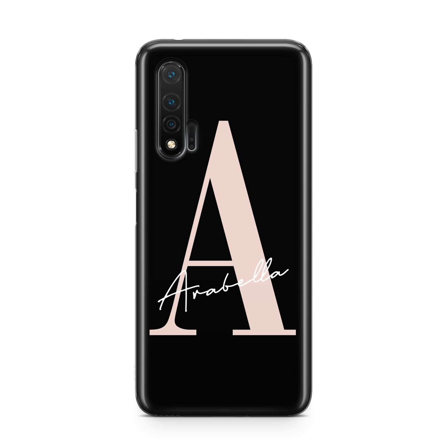 Personalised Black Pink Initial Huawei Nova 6 Phone Case