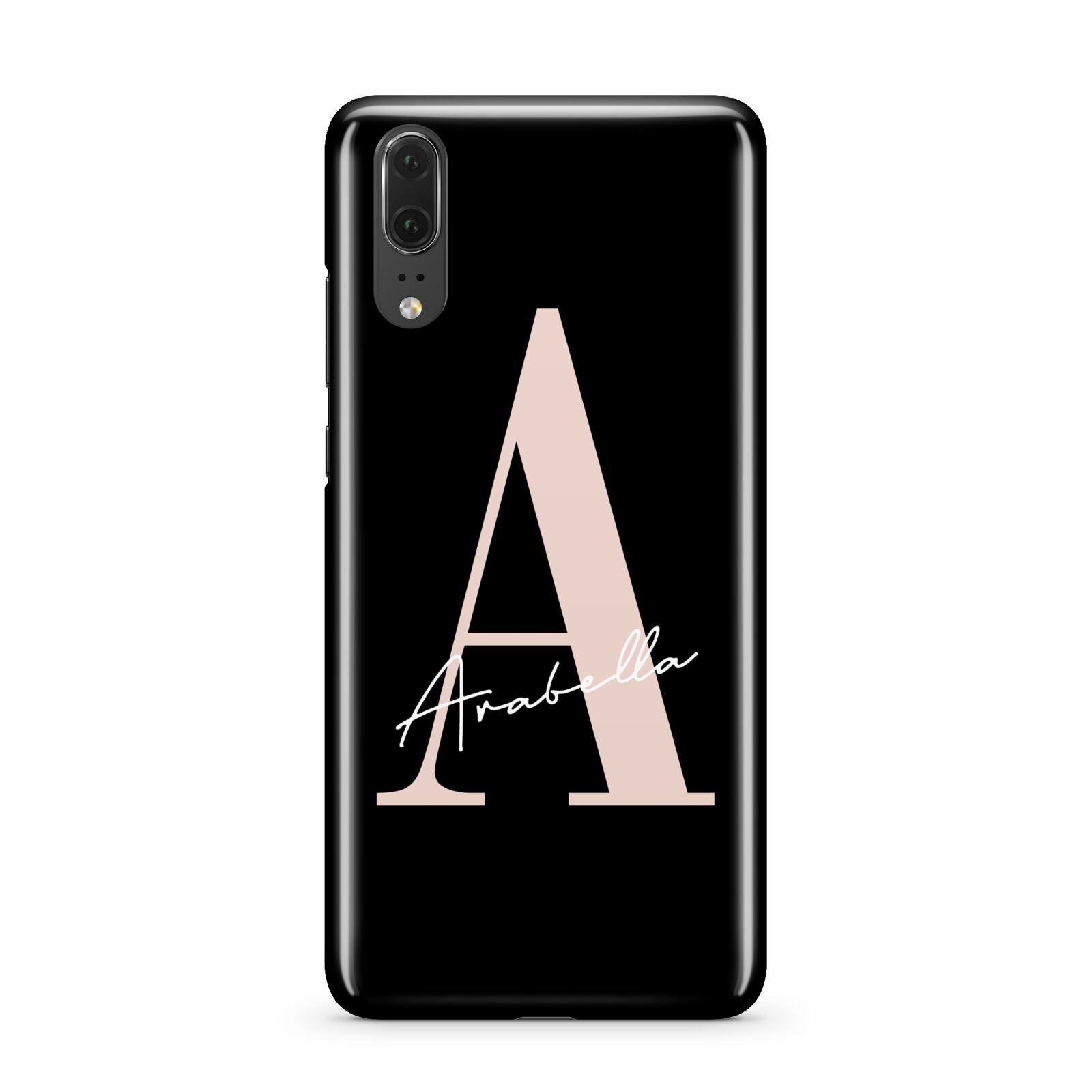 Personalised Black Pink Initial Huawei P20 Phone Case