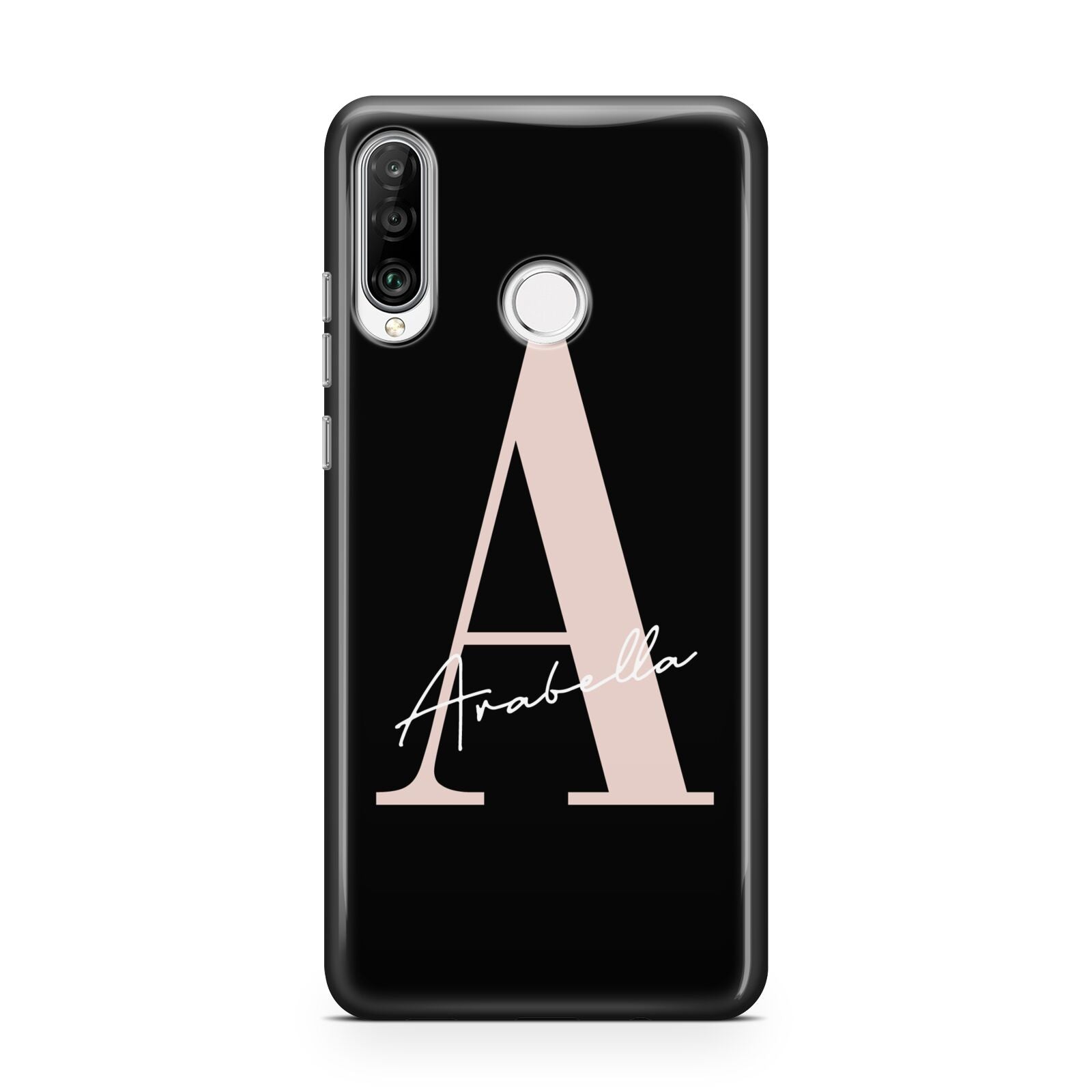 Personalised Black Pink Initial Huawei P30 Lite Phone Case