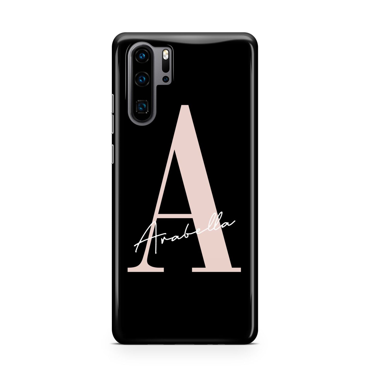 Personalised Black Pink Initial Huawei P30 Pro Phone Case