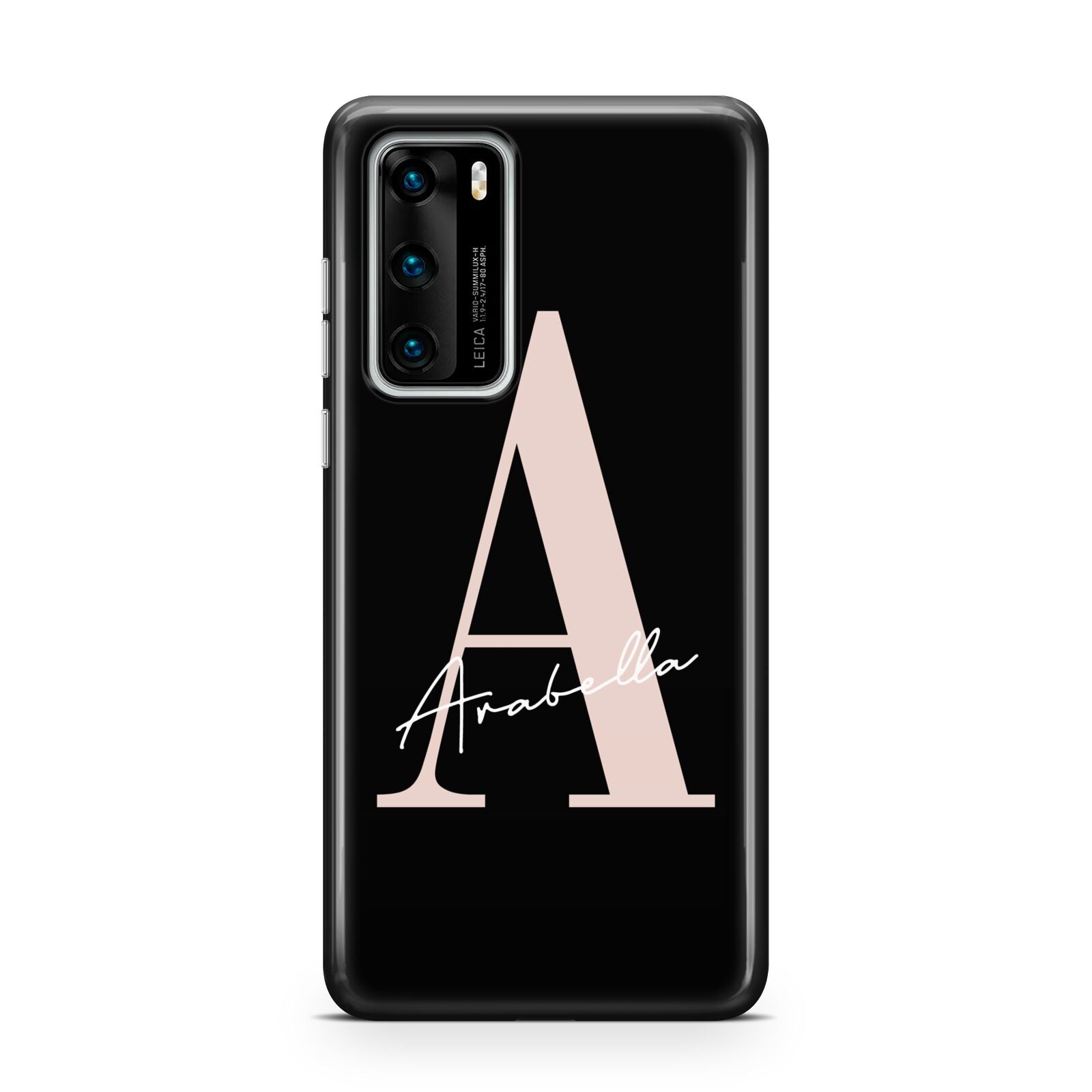 Personalised Black Pink Initial Huawei P40 Phone Case