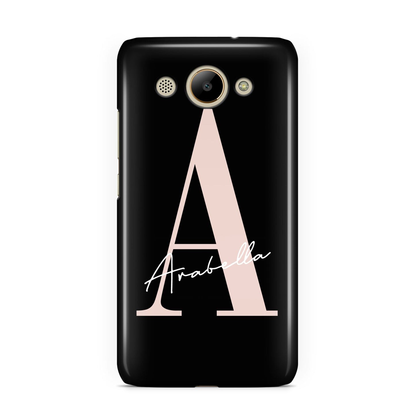 Personalised Black Pink Initial Huawei Y3 2017