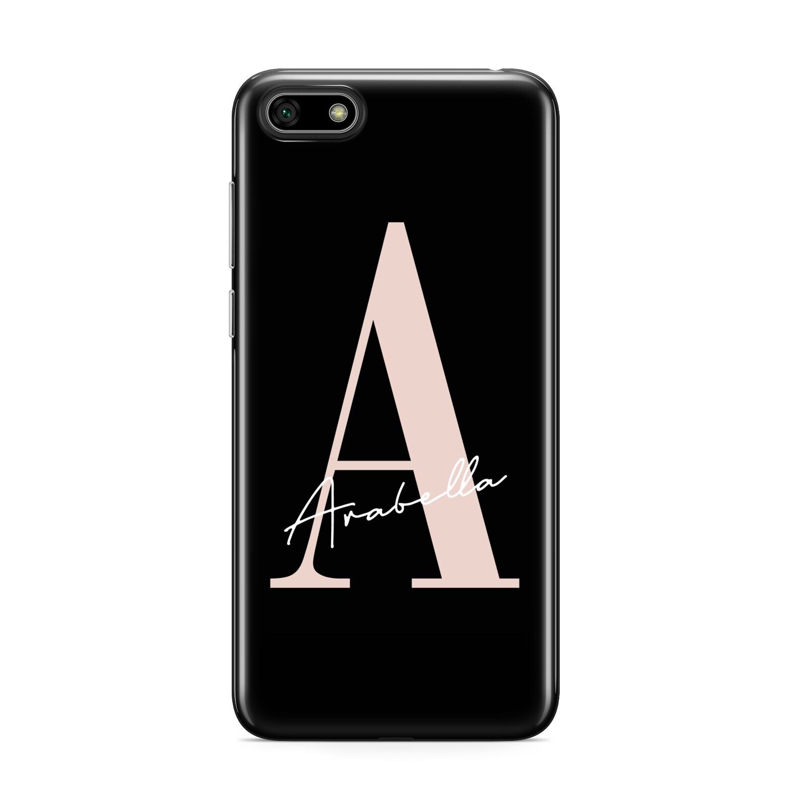 Personalised Black Pink Initial Huawei Y5 Prime 2018 Phone Case