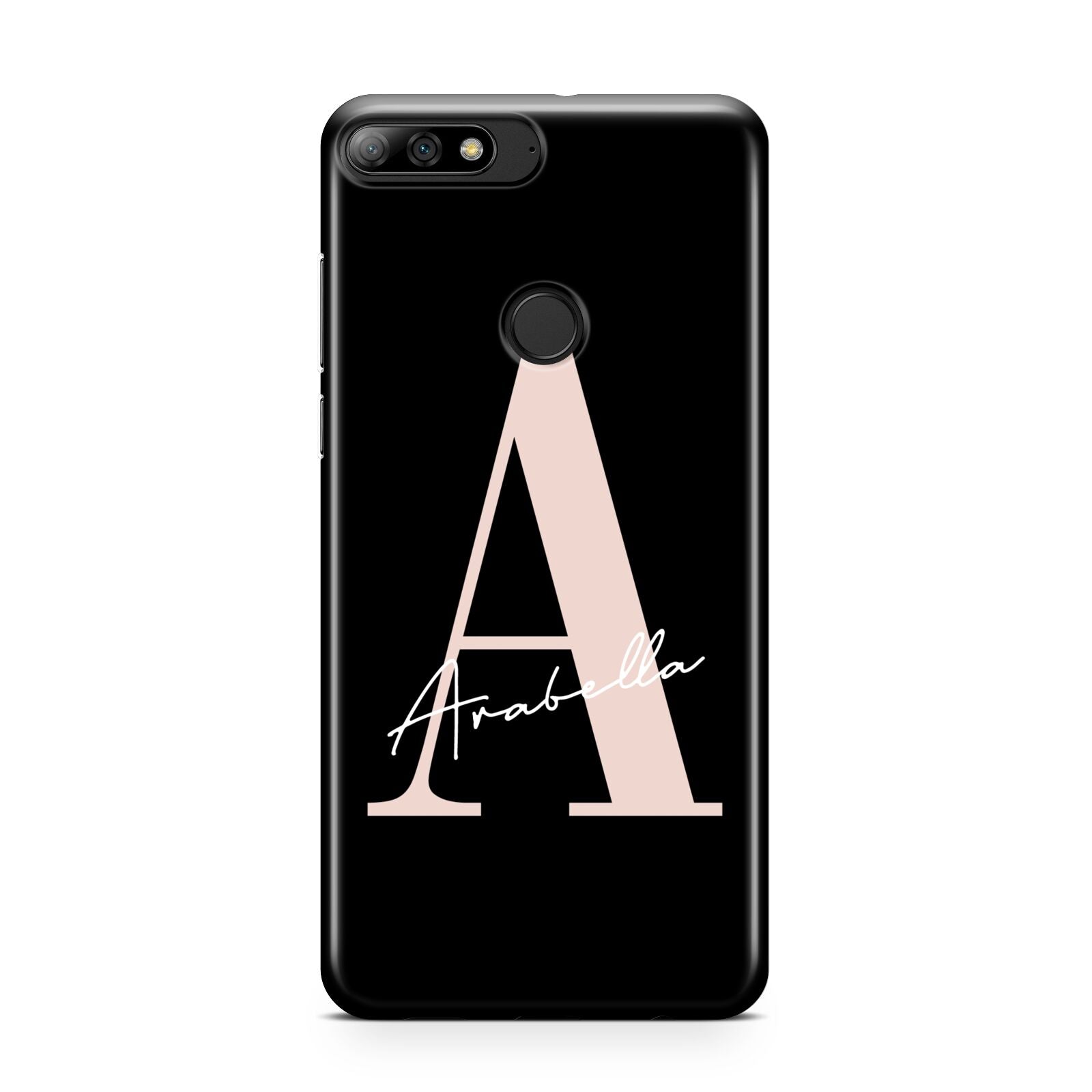 Personalised Black Pink Initial Huawei Y7 2018