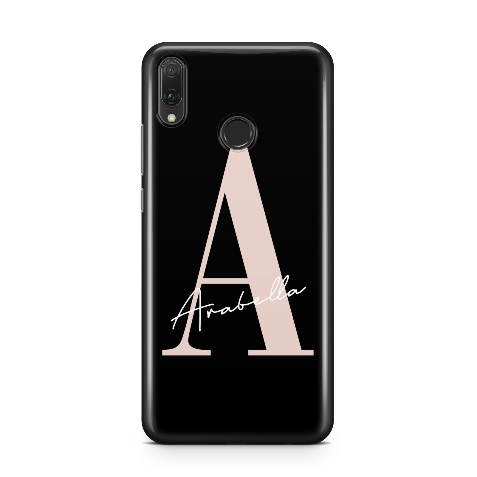 Personalised Black Pink Initial Huawei Y9 2019