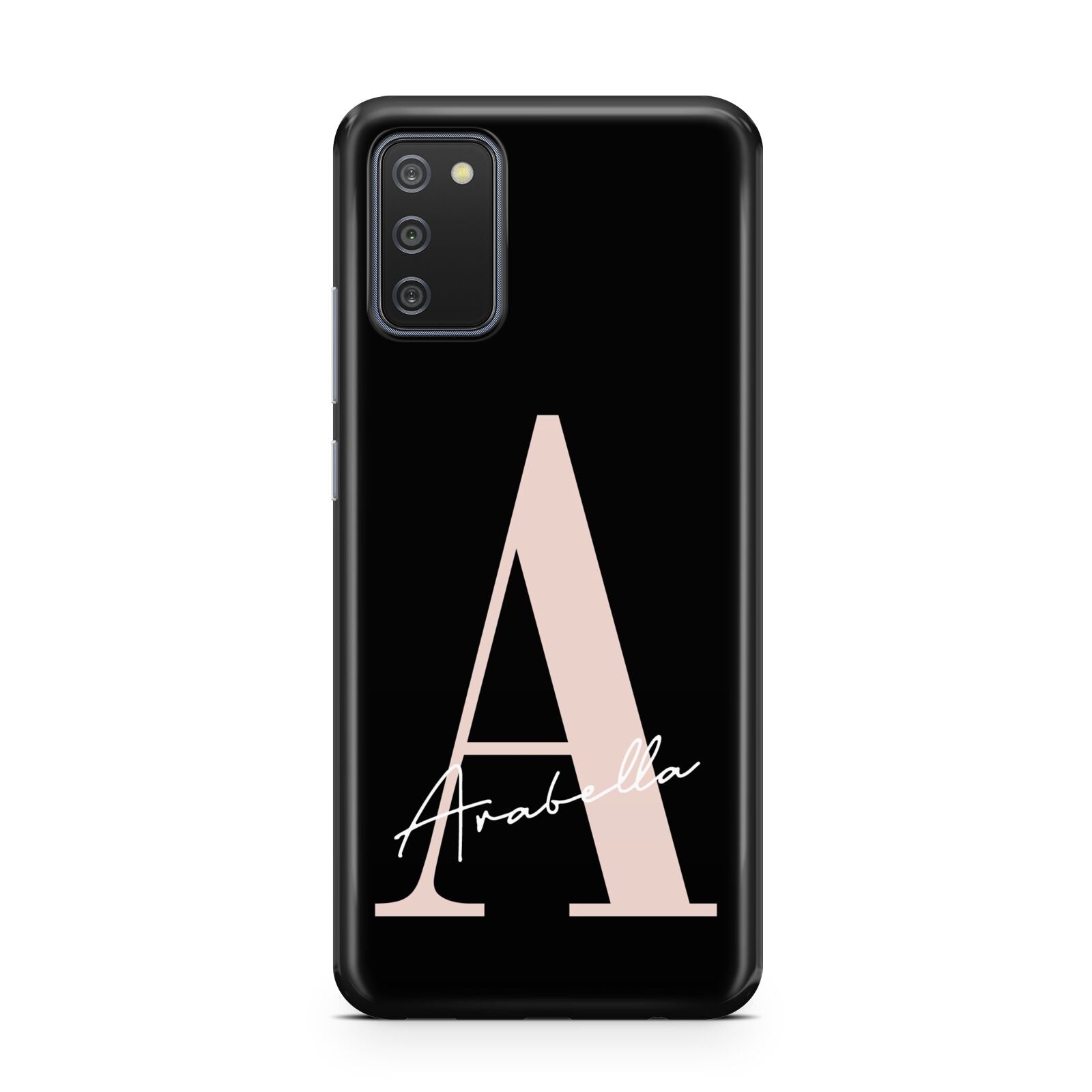 Personalised Black Pink Initial Samsung A02s Case