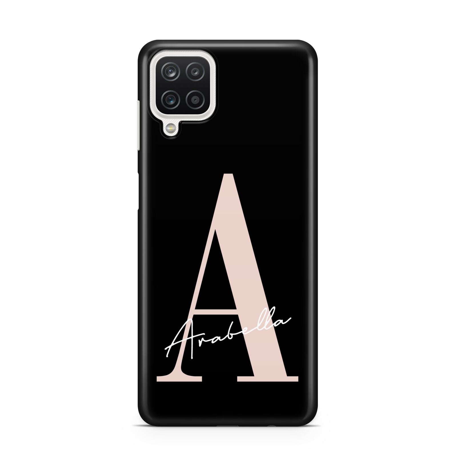 Personalised Black Pink Initial Samsung A12 Case