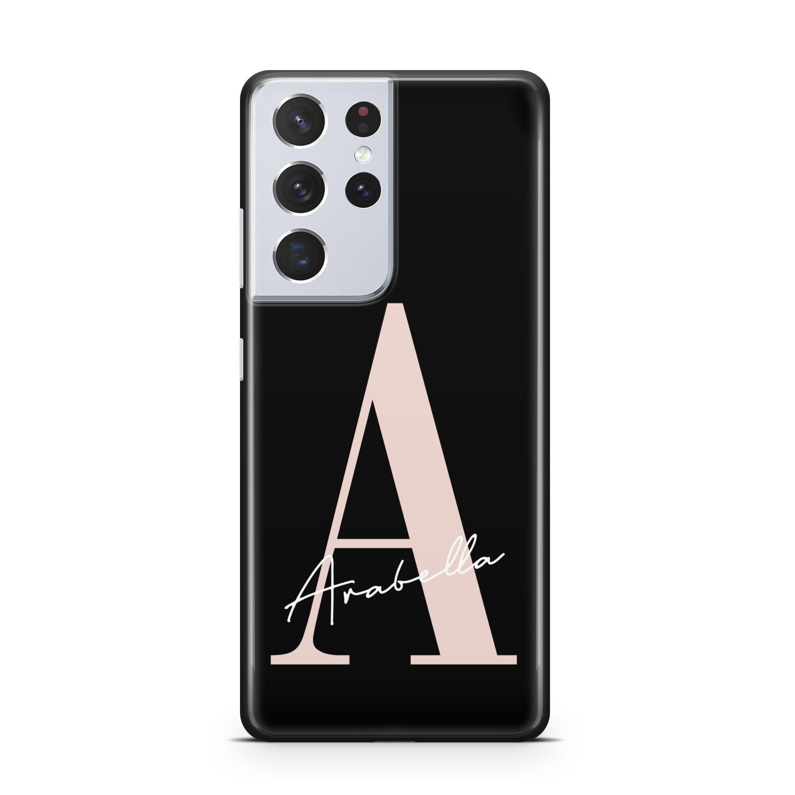 Personalised Black Pink Initial Samsung S21 Ultra Case